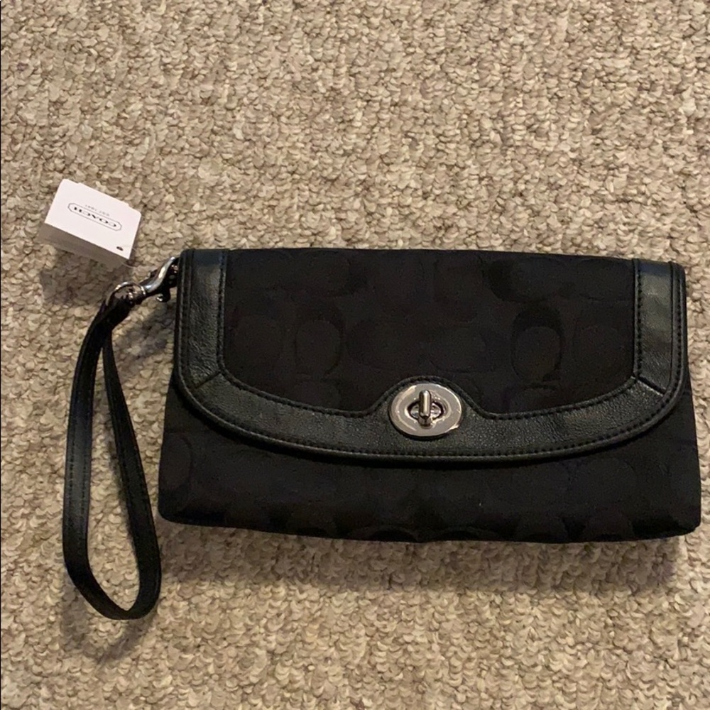Black Coach wristlet-NWT
